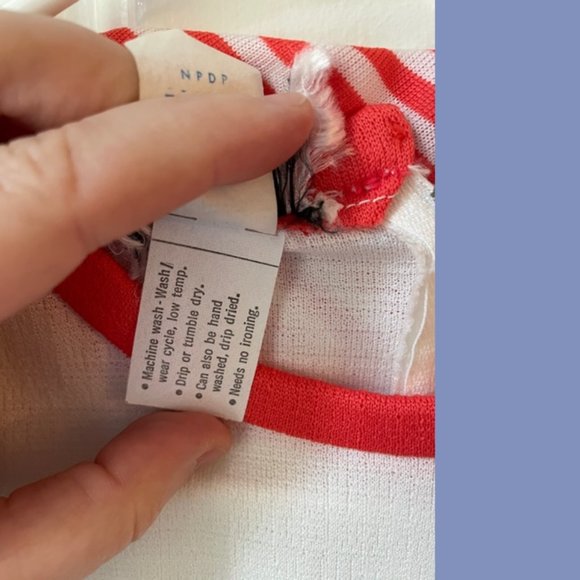 Vintage Bleeker Street Hot Coral and White Dress - Picture 8 of 10